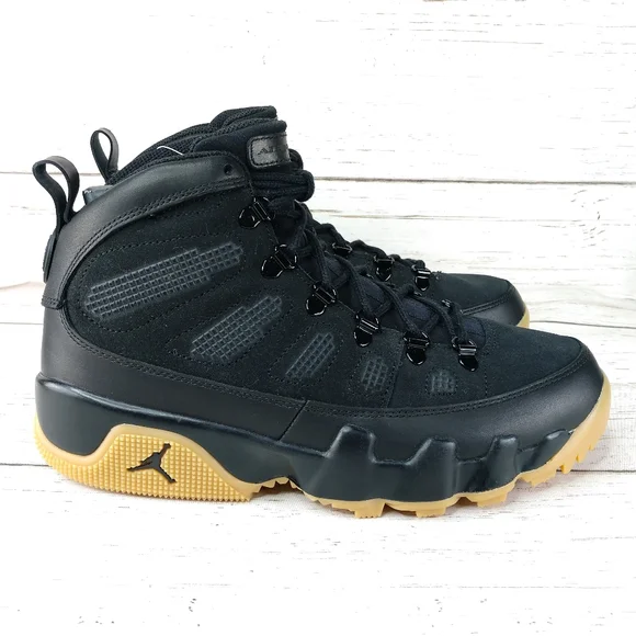 Air Jordan 9 Retro Boot NRG Black Light Brown Utility Activewear Sneakers - Picture 9 of 15